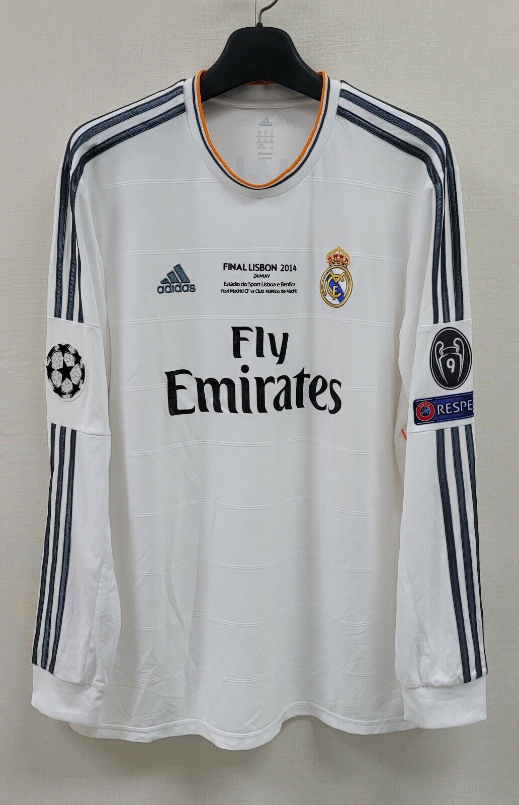 REAL MADRID HOME RETRO LONG SLEEVE JERSEY CHAMPIONS LEAGUE FINAL 2013/14