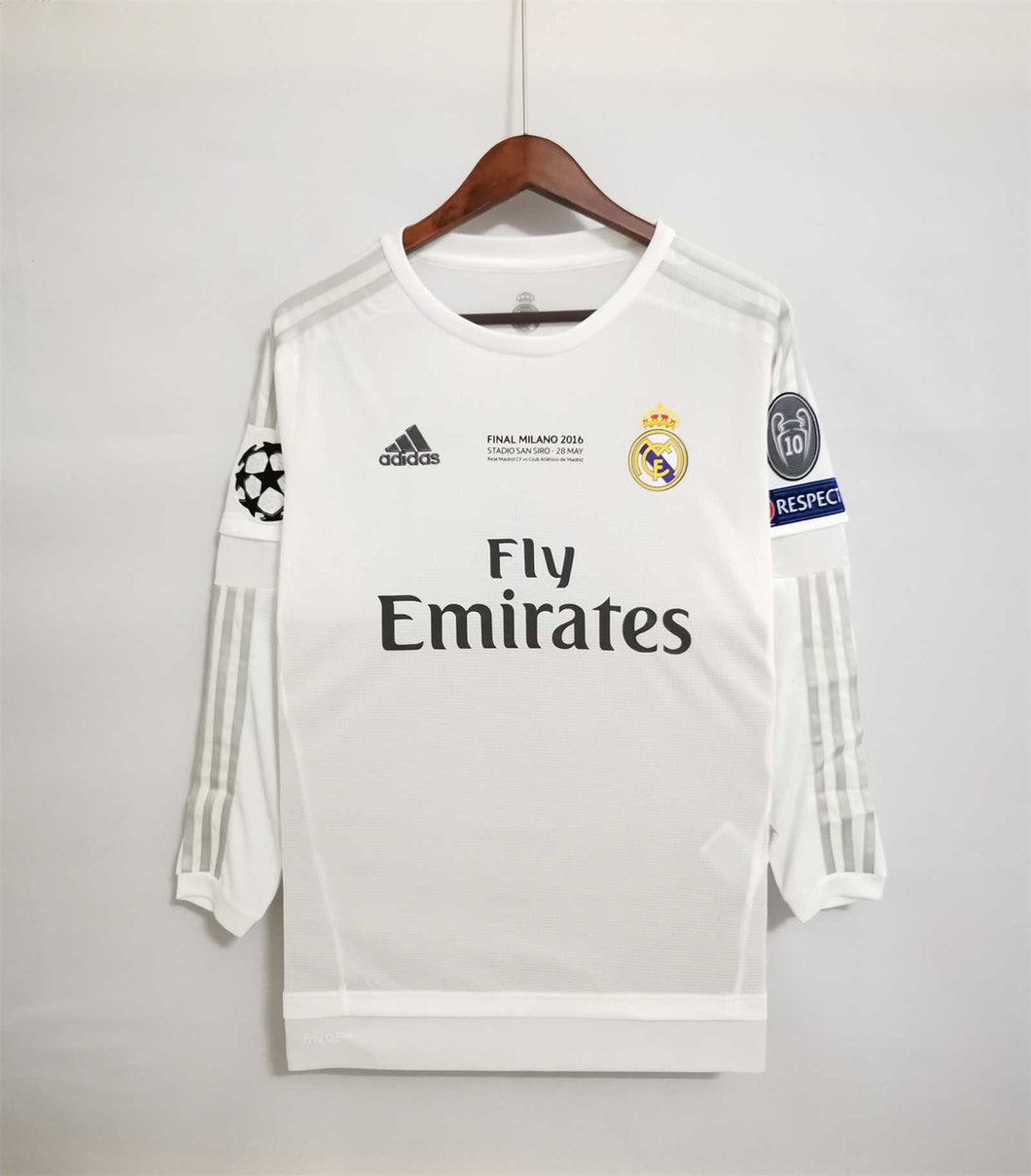 REAL MADRID HOME LONG SLEEVE CHAMPIONS LEAGUE FINAL JERSEY 2015/16