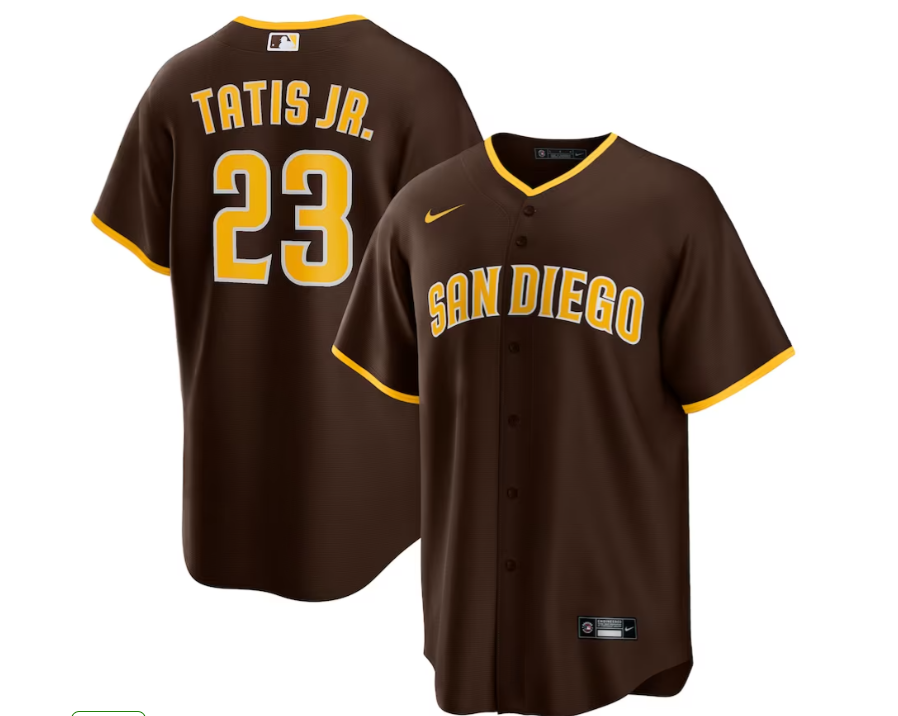 SAN DIEGO PADRES BROWN ALTERNATE REPLICA JERSEY